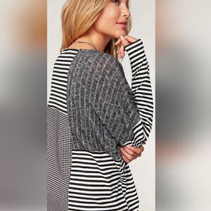 Sugarfox Patchwork Long Sleeve Top Women’s Small